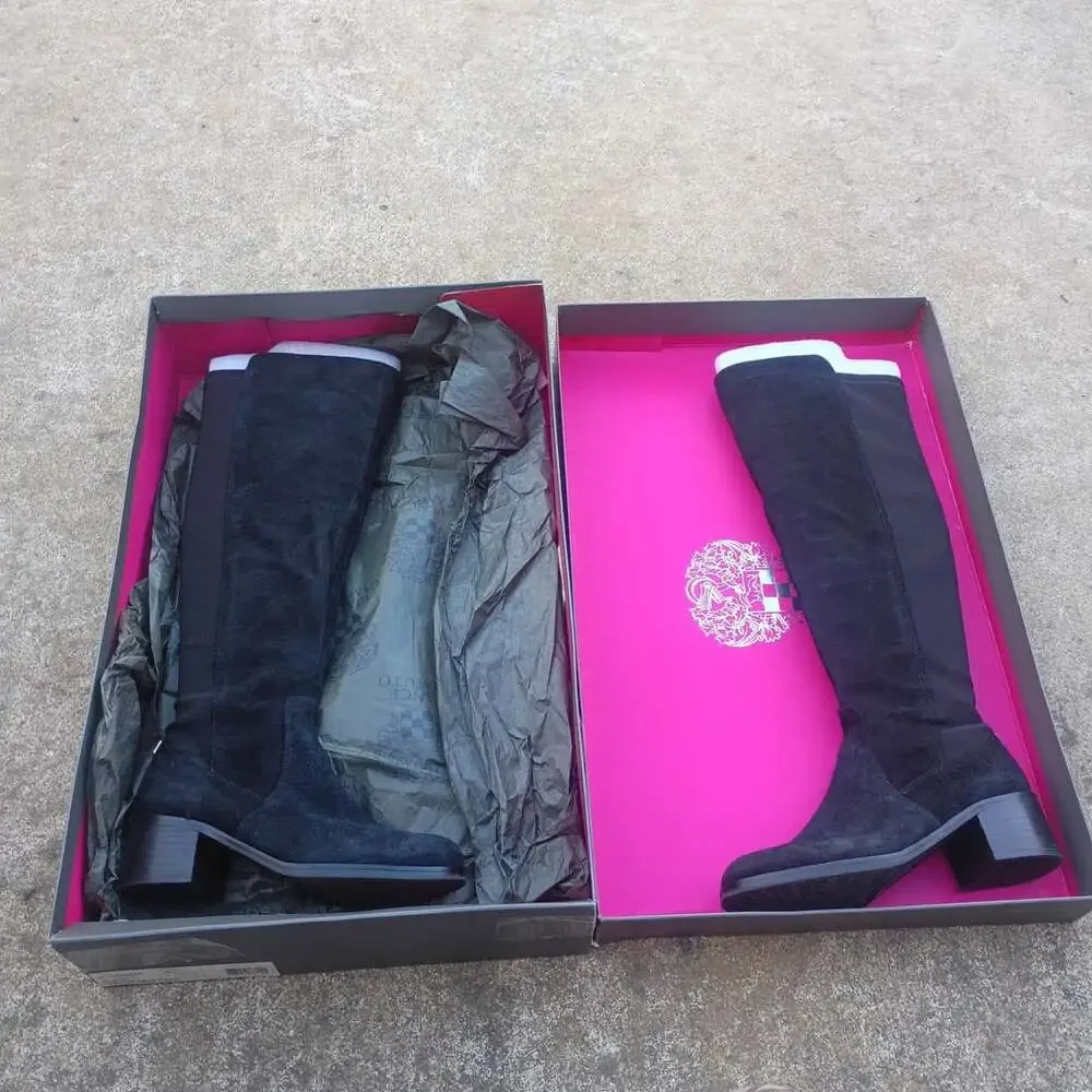 Vince Camuto VC-Frances Boots Size 6M Black Verona/Neoprene